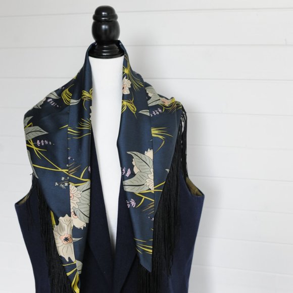 Navy Blue mid length vest jacket - Picture 4 of 8